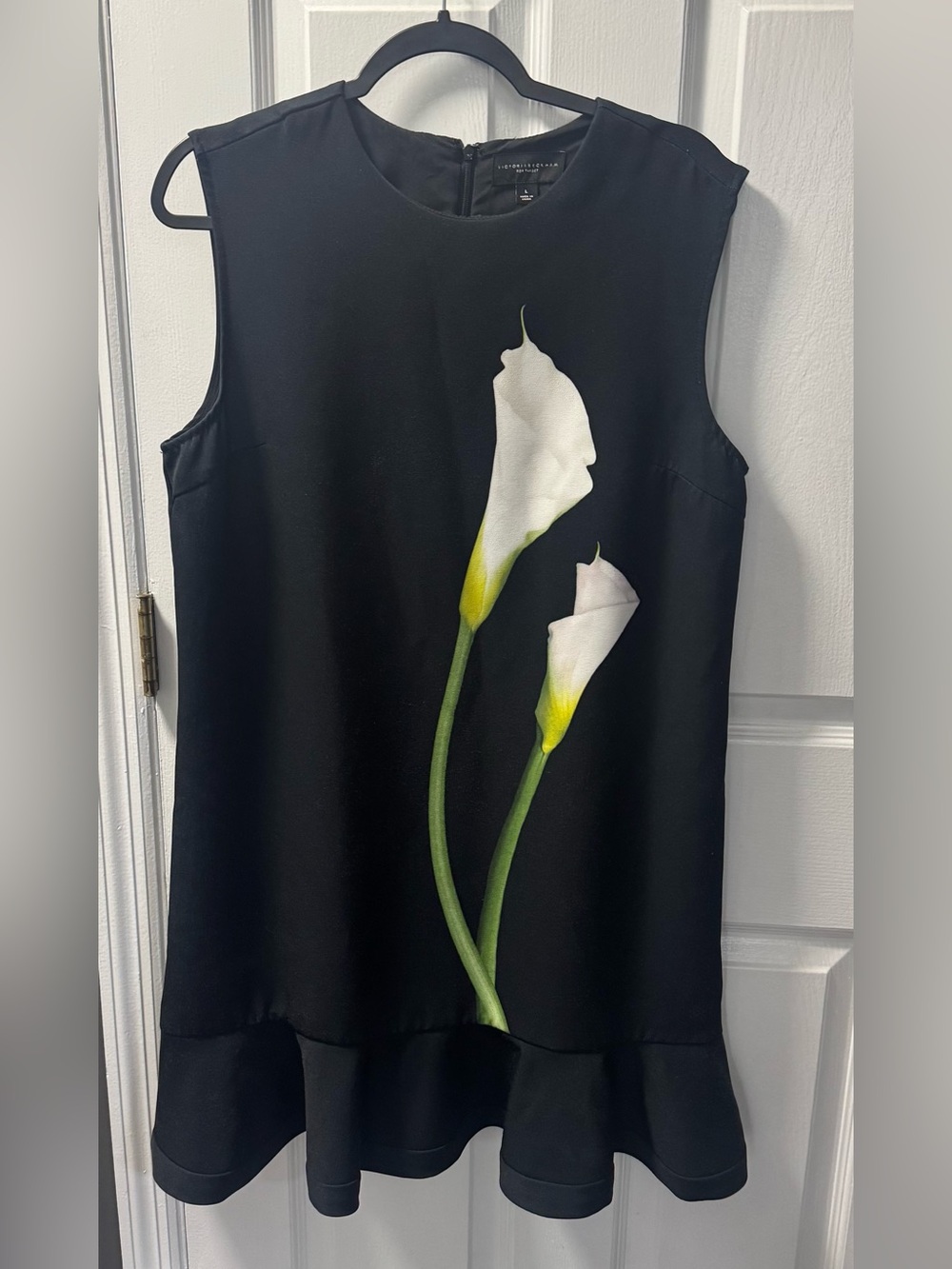 Victoria Beckham for Target Black Sleeveless Ruffle-Hem Dress